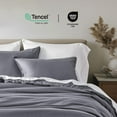 thumbnail image 6 of EVERGRACE Tencel Lyocell Cooling Duvet Cover Set King Size 3 Piece, 100% Natural Eucalyptus Lyocell Fiber from Austria, Luxury Silky Soft Comforter Cover with 2 Shams, Charcoal Gray, 92"x108", 6 of 8