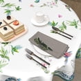 thumbnail image 3 of Summer Tropical Palm Leaf Round Tablecloth 60 Inch Spring Floral Butterfly Hummingbird Table Cloth Rustic Farmhouse Hawaiian Polyester Cover Decorative for Indoor Outdoor Kitchen Dining Party, 3 of 6