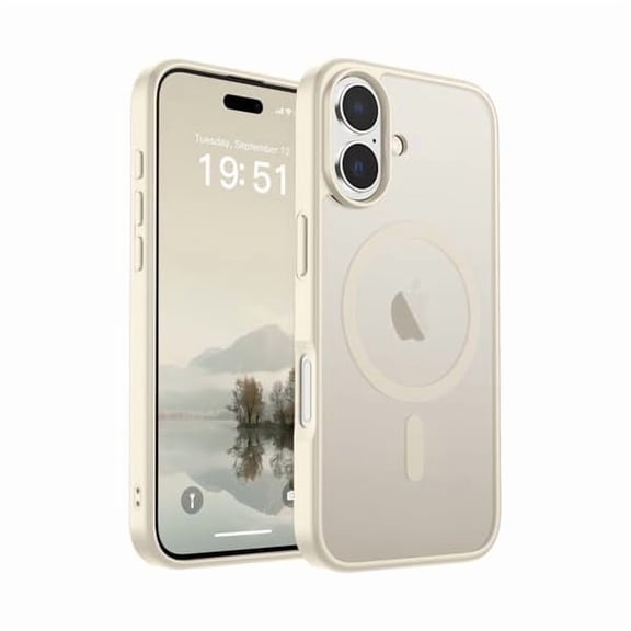 ZHU997 Magnetic for iPhone 17 Case (Compatible with MagSafe)(Military Grade Drop Protection) Translucent Matte Shockproof with Anti-Fingerprint Phone Cover 2025,Antique White