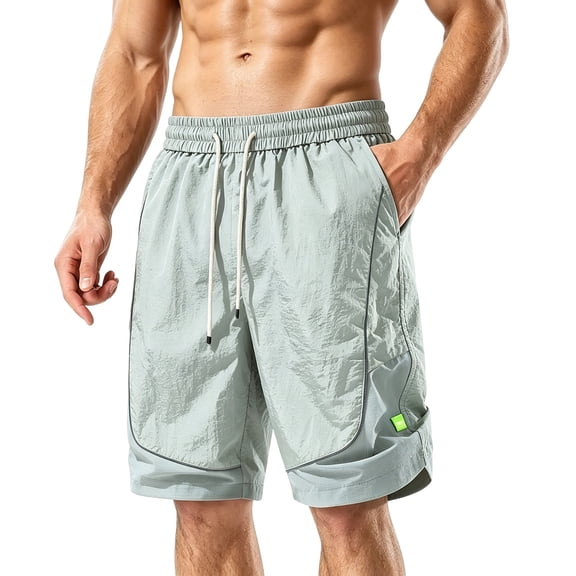 Aimik Men's Basketball Training Shorts Contrast Piping Detail Moisture-Wicking Summer Sports Shorts for Basketball Gym Workout