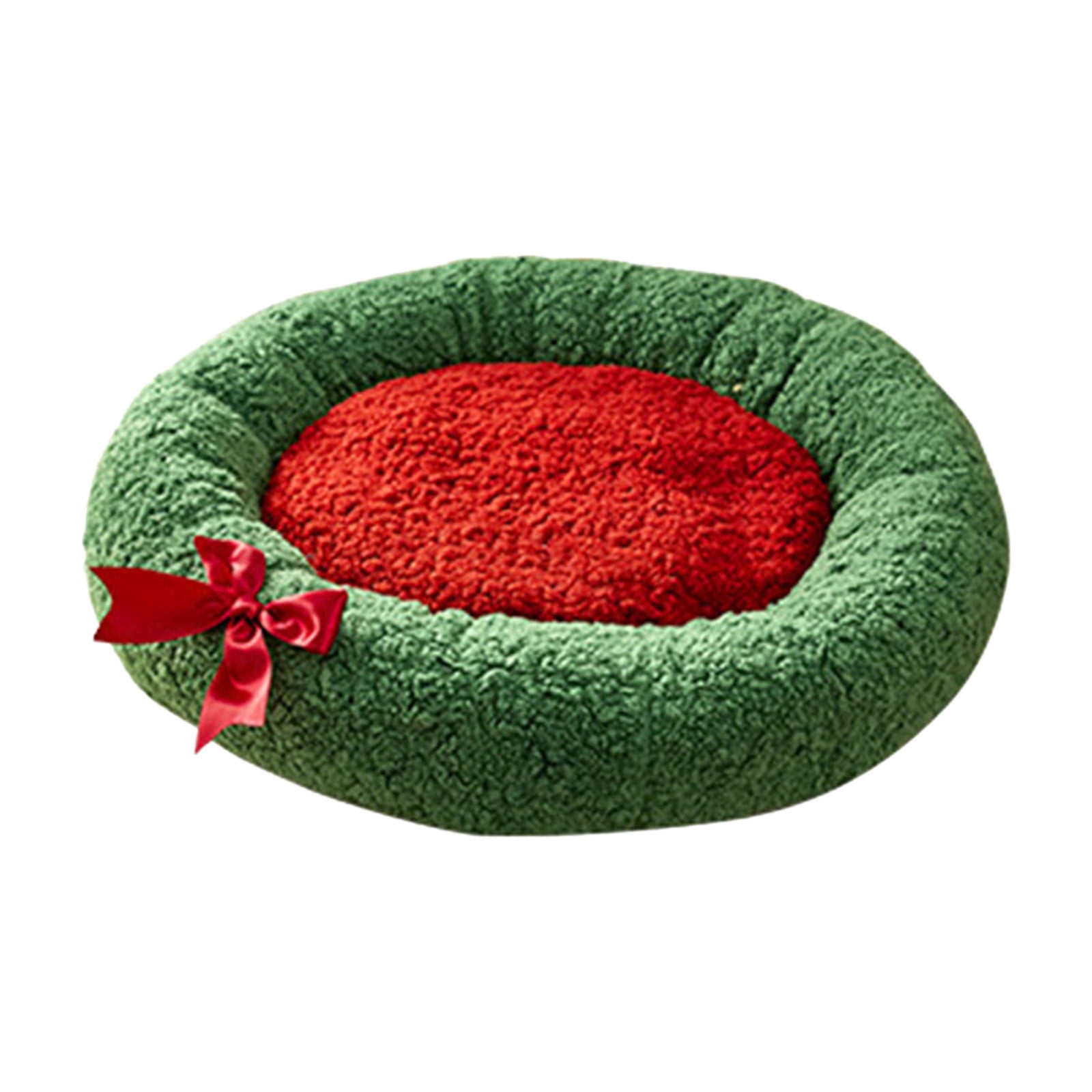FastXmas Dogs Cats Velvet Bed House,Cosy and Soft Pets Round or Cottage Shape Dogs Cats Beds, Warm Non-Slip and Washable Pets Bed for Indoor Outdoor Foldable Soft Bed Warm Cats(S 15.7x15.7 In)