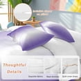 thumbnail image 2 of 3 Piece Purple Ombre Duvet Cover Set Twin Size,Microfiber Comforter/Quilt Cover with Corner Ties and 2 Pillowcases,Purple White Gradient Modern Abstract Art All Season Bedding with Zipper Closure, 2 of 8