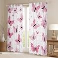 thumbnail image 2 of Manfei Vintage Boho Butterfly Curtains Pack of 2 (42x84 Each),Geometric Polka Dot Curtains Blackout,White Pink Bedroom Curtains For Girls Kids,Breathable Home Decor, 2 of 6