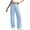 Sky Blue, variant on Lenpel Womens Wide Leg Pants Casual Drawstring Elastic Waist Trousers with Pockets Lightweight Lounge Pants
