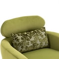 thumbnail image 7 of Velvet Chair, Upholstered Chair with One Lumbar Pillow, Barrel Armchair with High Back and Golden Metal Legs for Living Room Bedroom and Reception Room, Olive, 7 of 7
