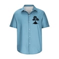 thumbnail image 4 of Muscularfit Workout Tops for Men Blue Short Sleeve Graphic Hawaiian Collared Casual Button Down Shirts Shirts for Men, 4 of 4