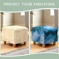 thumbnail image 5 of Jiueut Blue Golden Marble Print Ottoman Cover Square, Stretch Thick Ottoman Slipcover Washable Storage Ottoman Cover Foot Stool Cover with Elastic Bottom for Living Room, 5 of 7
