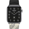 thumbnail image 4 of DONEGANI Milano Leather Band Compatible with Apple Watch Bands Series Ultra 9 8 7 6 5 4 3 2 1 SE｜49mm 45mm 44mm 42mm Men Women in color Black White｜Silver Link Original｜Bracelet Strap, 4 of 12