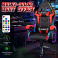 thumbnail image 6 of Bigzzia Gaming Chair with LED Lights Ergonomic Office Chair for Adults and Kids - Adjustable Height, 360° Swivel, Headrest Support, Mesh PU Leather, Black & Red, 6 of 8
