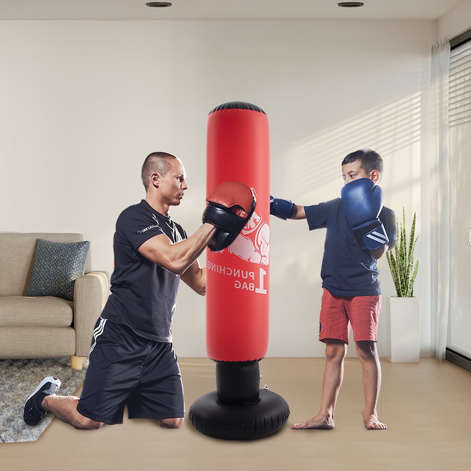 Honeydrill Inflatable Punching Bag Boxing Bag for Kids, Red