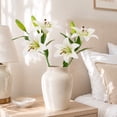 thumbnail image 6 of Beforeyayn 2Pcs Artificial Lily Flowers Real Touch Fake Flower Bouquet Elegant White Floral Arrangement for Home Decor, Wedding Party Centerpieces, Table Top Decoration, 6 of 6