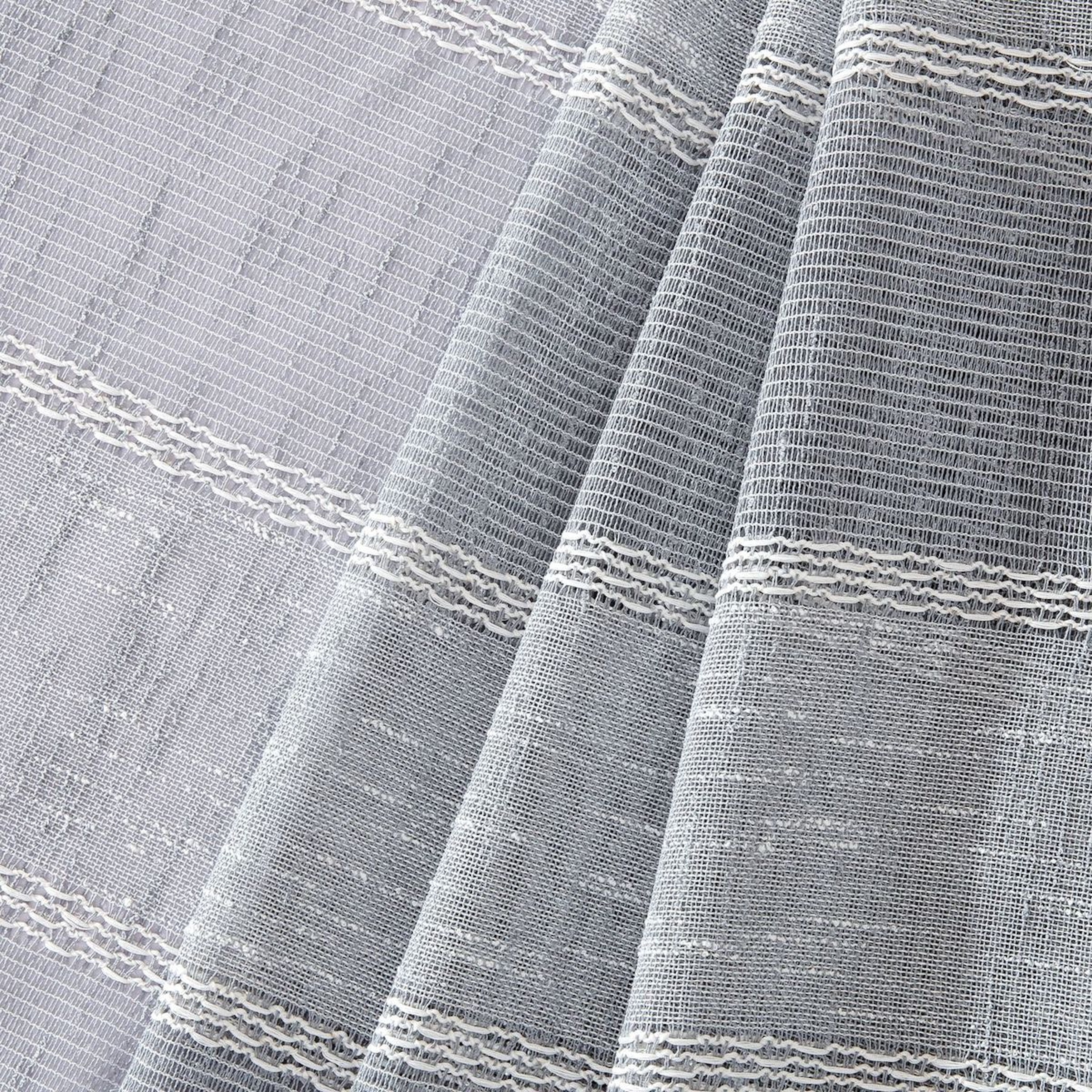 Dainty Home Megan Striped Fabric Polyester Shower Curtain, 70 inch x 72 inch, Silver