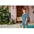 thumbnail image 6 of Arshiner Boys 2 Pieces Summer Beach Outfits Short Sleeve Button Down Shirts and Shorts Vacation Texture Sets for Kids, 6 of 8