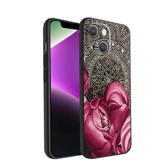 Compatible with iPhone 14 Plus Phone Case, Mandala-4 Case Men Women, Flexible Silicone Shockproof Case for iPhone 14 Plus