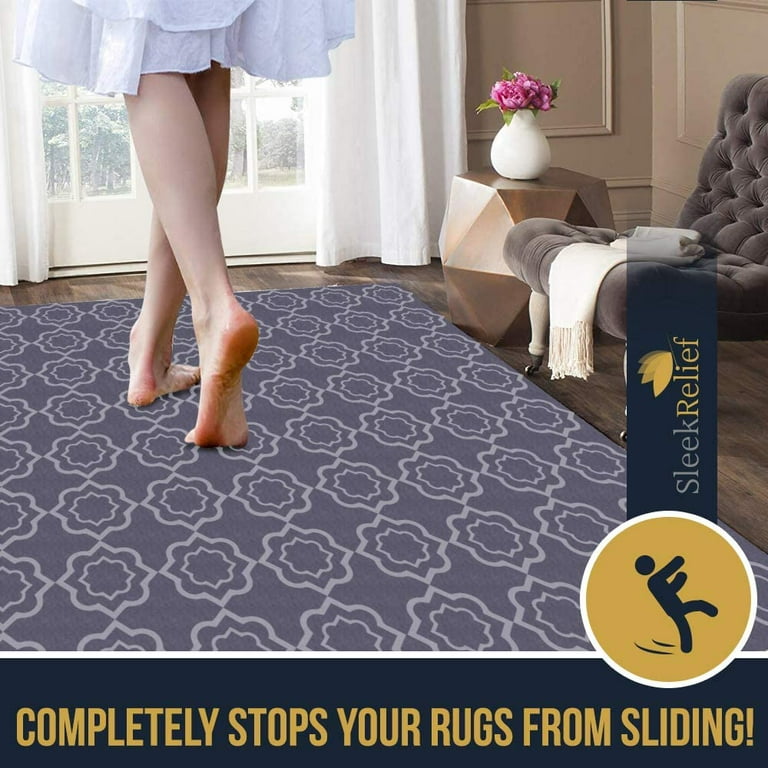 Sleek Relief Non-Slip Area Rug Lock Grip for Hard Floors - Keep Rug in  Place, 4x6 ft 
