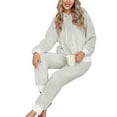thumbnail image 5 of UKAP Womens Warm Sherpa Fleece Pajamas Set Soft Fuzzy Long Sleeve Hoodies Pajama Pants Two Piece Outfits Loungewear, 5 of 6
