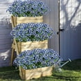 thumbnail image 5 of 20 Bundles Outdoor Artificial Flowers UV Resistant No Fade Fake Violet Flowers for Indoor Outside Hanging Plants Garden Patio Porch Window Box Home Wedding Farmhouse Decor (Blue) A, 5 of 5