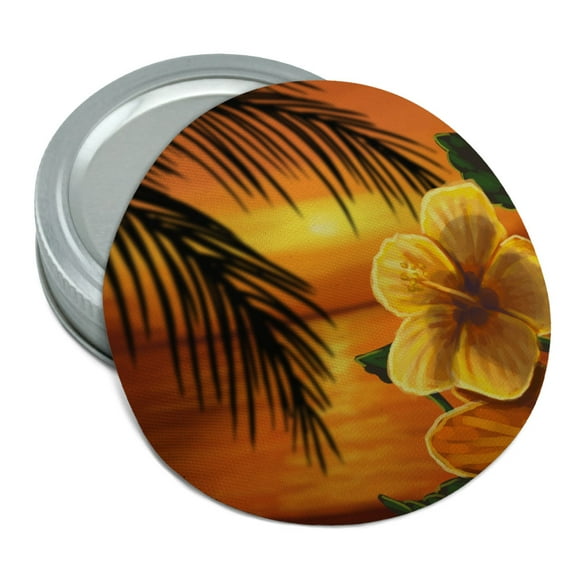 Beach Sunset Hibiscus Flower Hawaiian Round Rubber Non-Slip Jar Gripper Lid Opener