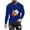 Blue, variant on Raeneomay Long Sleeve Shirts for Men Halloween Printed Top Casual Long Sleeved Round Neck Top