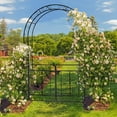 YTBW 7Ft Metal Garden Arch Trellis Arbor With Gate For VarioClimbing