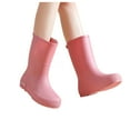 thumbnail image 4 of Dasayo Booties for Women Pink Rain Mid-Calf Waterproof Flat Cozy Non Slip Rainboots Shoes Women 39, 4 of 9