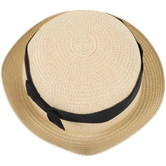 MIPCASE Roll Up Wide Brim Beige Straw Blends Sun Hat for Women 1Pack
