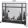 thumbnail image 3 of Vanity Art One Panel Iron Fireplace Screen with Door | Farmhouse Decorative Mesh Spark Guard Fire Place Cover Bronze Finish Wood Burning Stove Accessories, Brown MLT2019FP-TRDE, 3 of 5