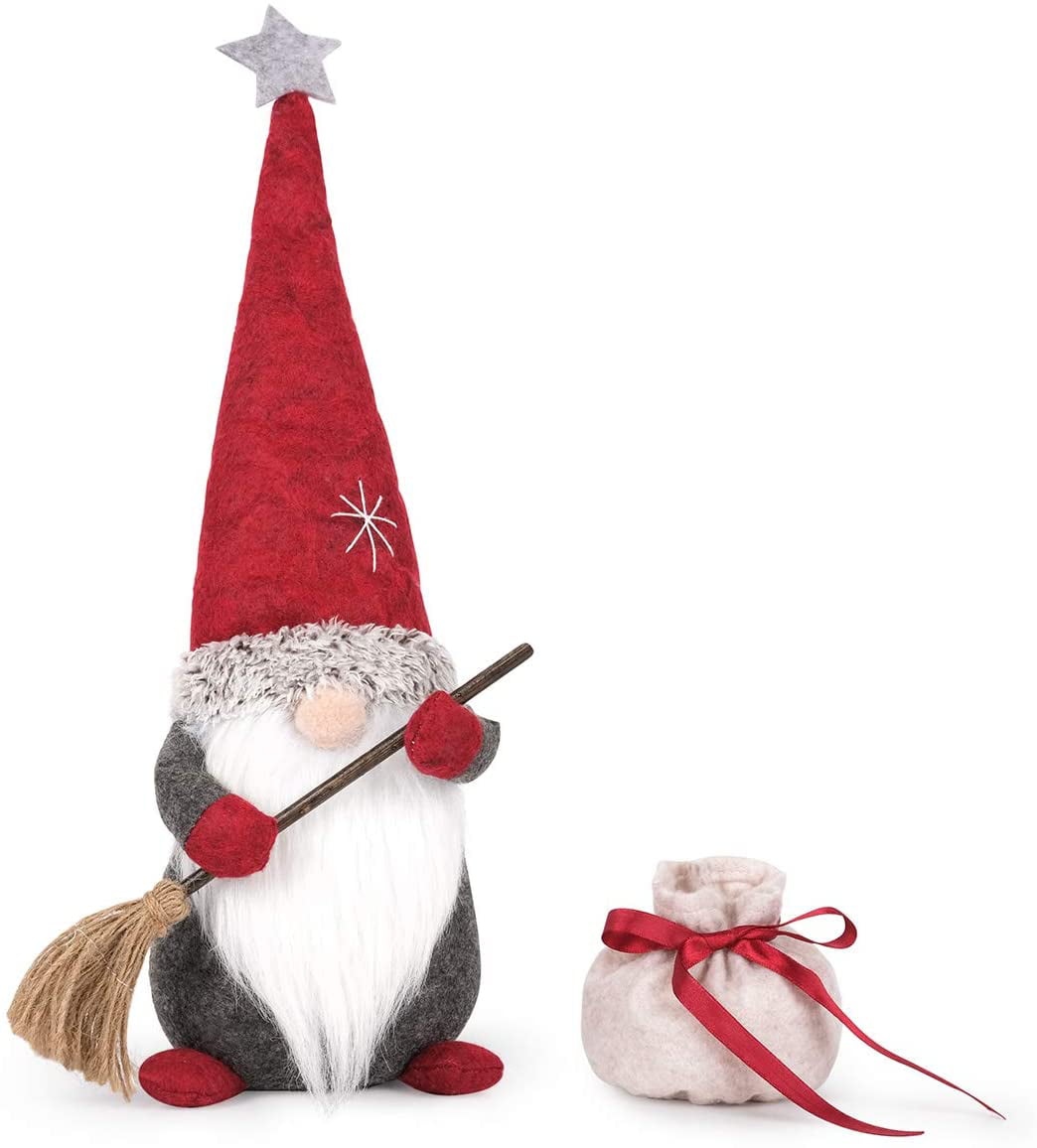 Handmade Christmas Gnome Decoration Swedish Tomte Santa Figurines Red