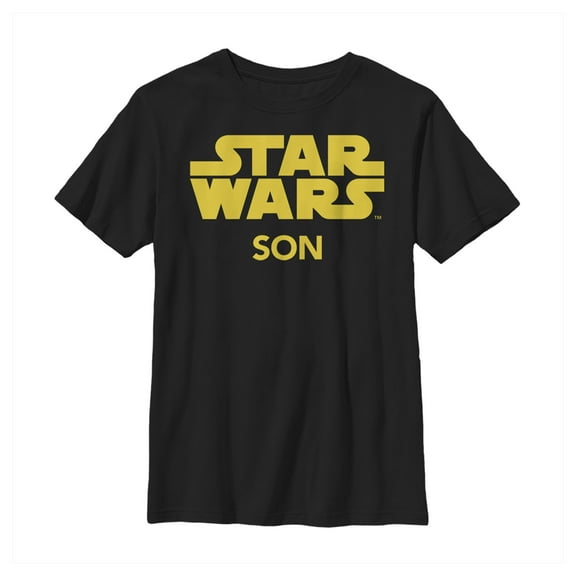 Boy's Star Wars Son Classic Title Logo  Graphic Tee Black Large