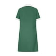 thumbnail image 5 of Ecqkame Womens Casual Shirt Dresses Button Down Short Sleeve Turndown Collar Dresses Color Block Work Dresses with Pockets 01-Green S, 5 of 6