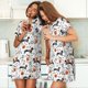 thumbnail image 4 of Fotbe Halloween Dachshund Bata de Dormir para Mujer con Estampado, Camisón de Algodón de Manga Corta, Ropa de Dormir Casual, 4 of 6