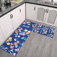 thumbnail image 2 of Pioneer Flower Floral Print Pattern Kitchen Rugs Sets Of 2,Anti Fatigue Kitchen Mat Rugs Non Slip Washable,Decorative Kitchen Floor Mats for Kitchen,Sink,Laundry,17"x30"+17"x47", 2 of 7