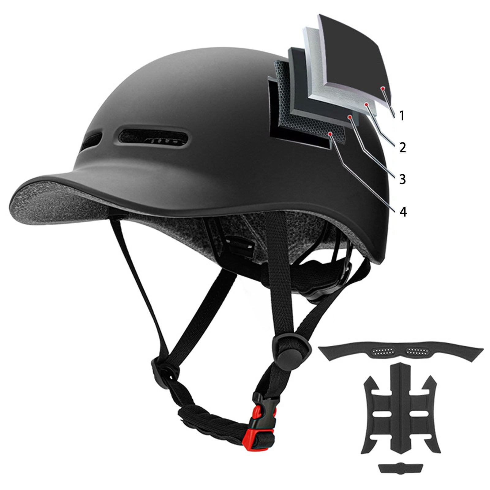 Adult Bike for Men & Women - Adjustable Baseball Cap Style Cycling - Lightweight for Commuting, Road Biking, Skating - Ventilated Sport