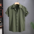 thumbnail image 2 of Afdoent Men's Casual Shirts Casual Male Shirts Short Sleeve Loose Fit With Classic Collar Ideal For Summer Wear Versatile Male Fashion Apparel Classic Fit, 2 of 8