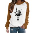 thumbnail image 1 of Blusa de manga larga con estampado de esqueleto de Halloween a la moda para mujer, suéter informal con cuello redondo, Tops, camisetas Fridja  fjkfkj6801, 1 of 6