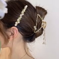 thumbnail image 3 of Eoperou Hair Claw Flower Leaf Tassel Women Vintage Faux Pearls Hair Gripper Headwear, 3 of 8