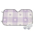 thumbnail image 2 of Lsque Floral Purple Buffalo Plaid Car Windshield Sun Shade | Accordion Folding Style Auto Shade for Car Truck SUV Van | Blocks UV Rays Sun Visor Protector | Small, 2 of 7