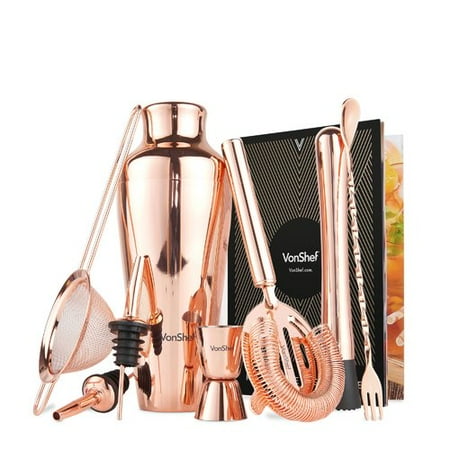 - VonShef Parisian Premium Brushed Cocktail Shaker Set