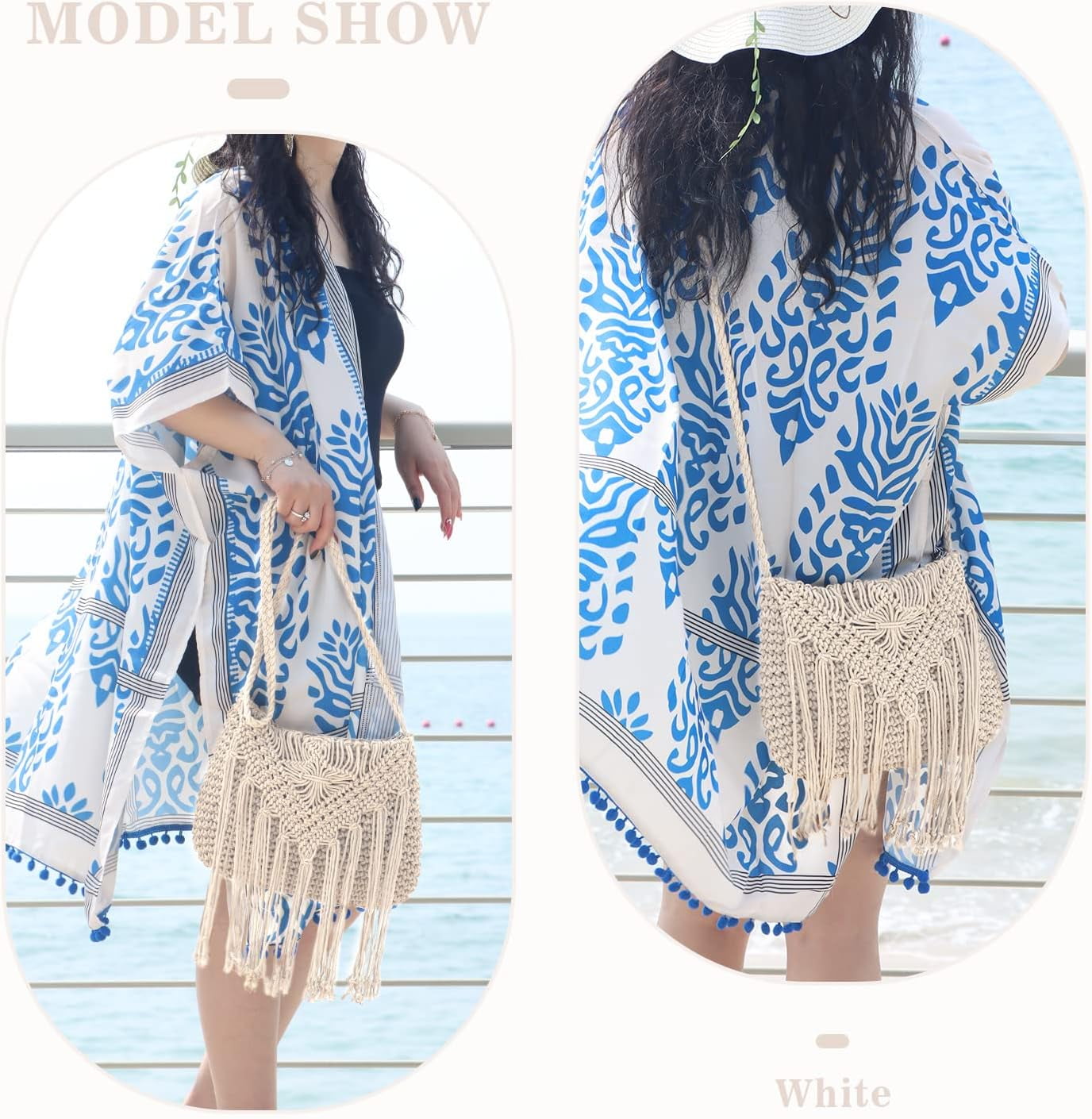 Retro Crochet Crossbody Shoulder Bag for Women Woven Fringe hobo bags Summer Beach Handmade Purse