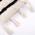 thumbnail image 3 of Yidarton Boho Short Plush Throw Pillow Covers , 12"*20" Black and White Stripes Sofa Pillow Cover Tufted Tassel Design, Living Room Bedroom Decorative Pillow Cover, 1 Pack, 3 of 7