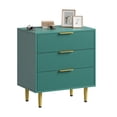 thumbnail image 1 of Bingirl Commode Moderne Cannelée en Bois : Organisateur de Rangement avec Poignées et Pieds en Métal, 1 of 7