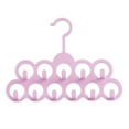thumbnail image 4 of Closet Organizers and Storage, Pants Hangers Space Saving with 11 hooks, Multi-Function Clothes Hangers for Jeans, Skirts, Hats, Scarves, Socks Pink 8.26x11.81'', 4 of 7