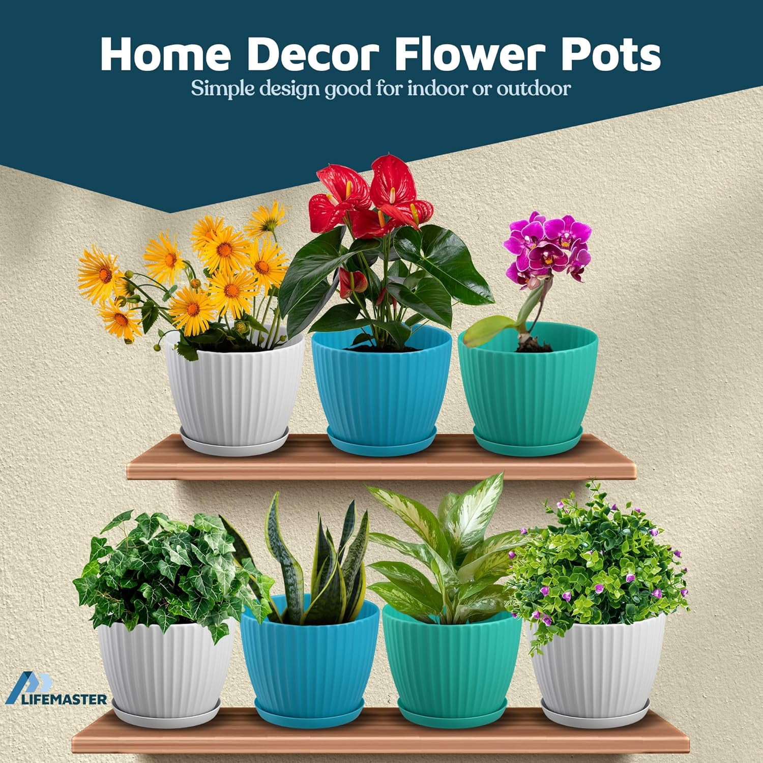 Gray 6-Inch Plant Pots with Drainage & Saucers 12 Pack, Indoor & Outdoor  Planters for Houseplants, Herbs, and Flowers, Durable & Weatherproof  Material, Stackable, Lightweight, Minimalist Design - Walmart.com