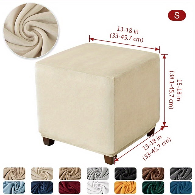 CNKOO 1 Pce Housse de Tabouret Carrée en Velours Élastique Tout Inclus Housse de Tabouret de Rangement ZZZ