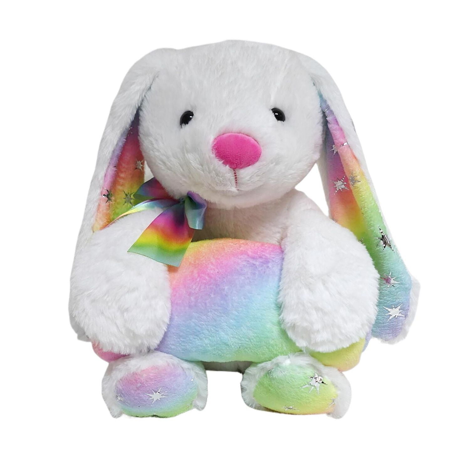 Way to Celebrate Plush Bunny with Blanket 13inch,white