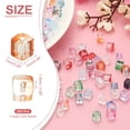thumbnail image 2 of Uxcell 200 Pcs Cuentas de Cubo de Cristal, 7mm Transparentes Cuentas Cuadradas Facetadas para Manualidades de Joyería DIY Pulsera Aretes Collar, Naranja, 2 of 6