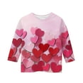 thumbnail image 4 of Blusas y camisas de manga larga con cuello redondo y estampado infantil, manga 3/4/cuello redondo tres cuartos, camisa y top para niños, top de poliéster para niños, 4 of 5