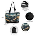 thumbnail image 2 of FORMRS Canvas Laptop Tote Bag for Women with 15.6" Computer Compartments Shoulder Handbag, Green Mountains, 2 of 7