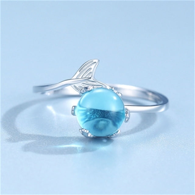 Fiudx Anillo de Sirena, Elegante Diseño de Cobre, Material Suave y Exquisito, Hermoso Accesorio de Moda, Ideal para Bodas, Compromisos y Aniversarios, Ideal para Mujeres y Niñas, Perfecto para Cualqu