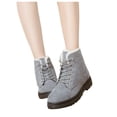 thumbnail image 7 of KEGIRLOM Women's Fashionable Casual Versatile Plus-Size Snow Boots Lightweight And Comfortable Fall And Winter Style Trendy Short Boots With Fleece Lining. Gray Size 10, 7 of 7